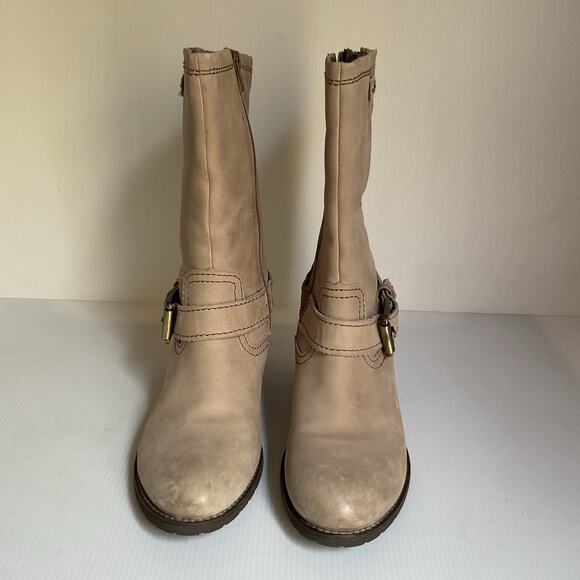 Roberto Santi Active TEX Leather Mid-Calf Boots – Beige EU 38 (US 7.5) - Picture 3 of 9